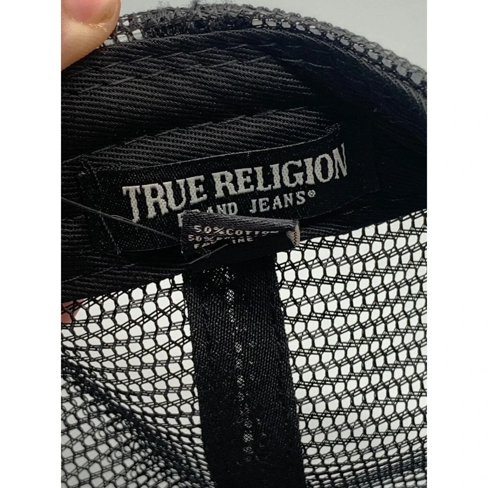 True Religion Pride Rainbow Horseshoe Logo Trucker Hat White Black  Mens OS